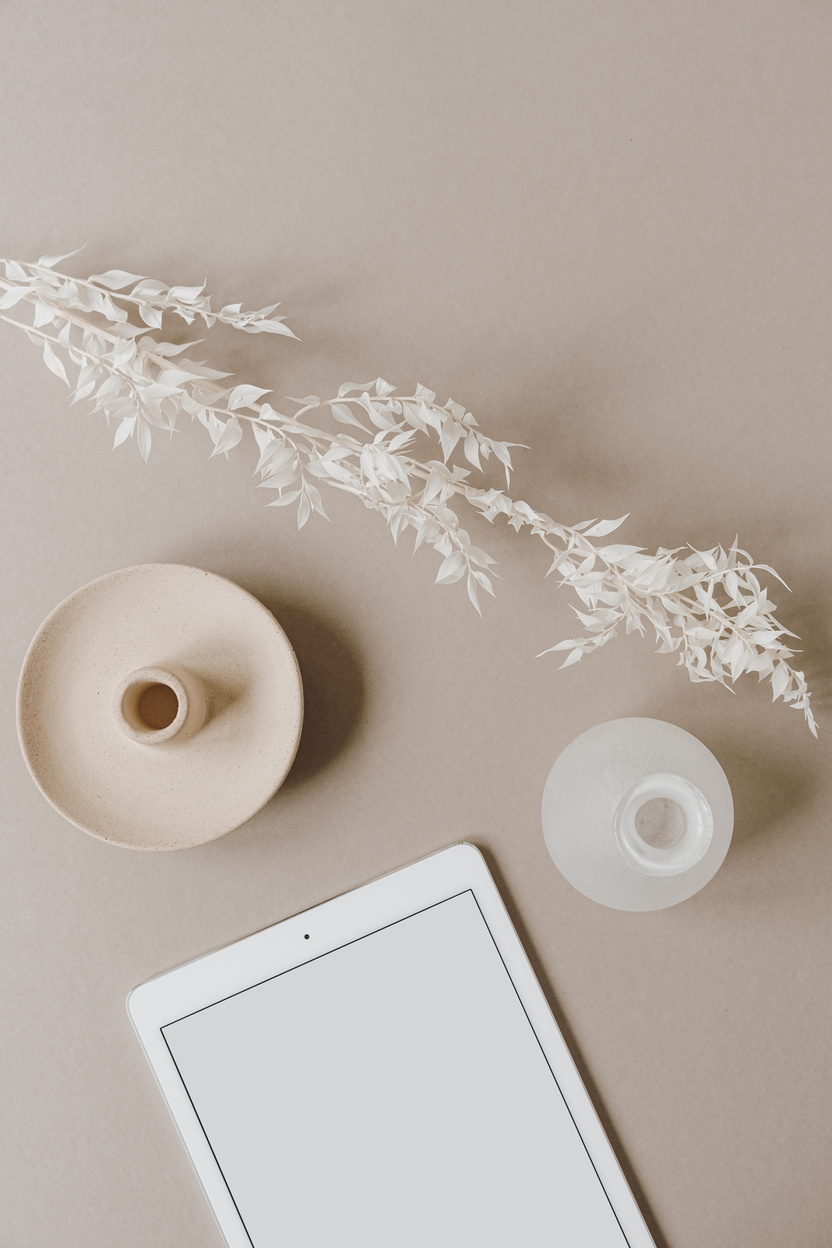 Tablet with Contemporary Decor  